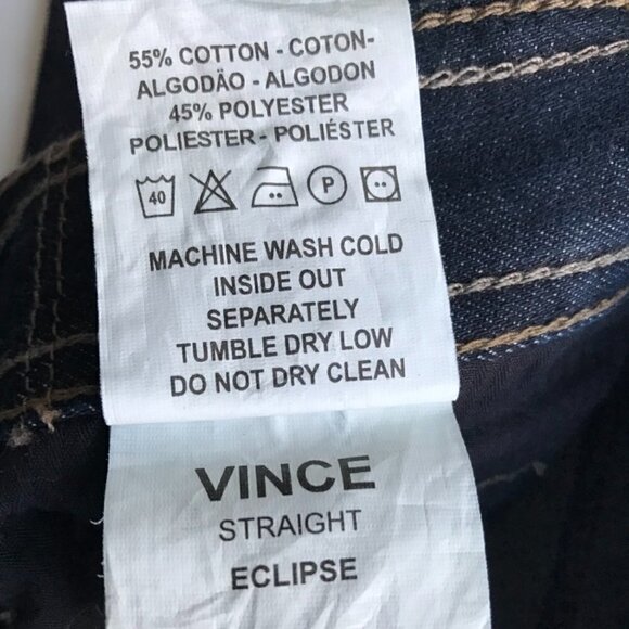 DL1961 Men's Vince Stretch Straight Leg Jean Dark-wash Blue EUC sz 29 X 34 - Picture 14 of 16